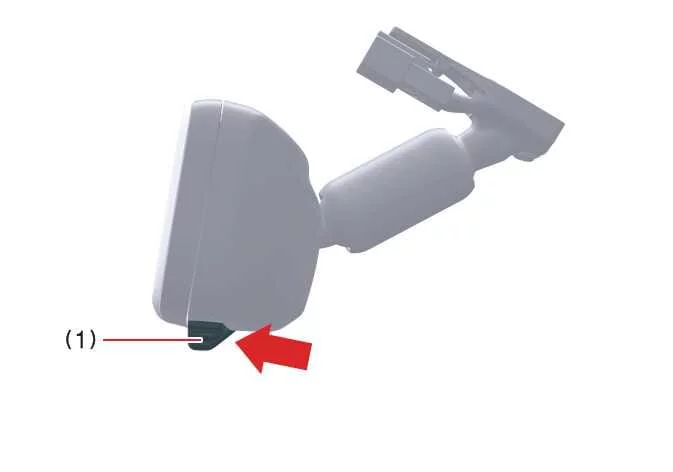 Step-by-step instruction visual for pulling the lever to activate digital mirror mode on a Kia Sorento