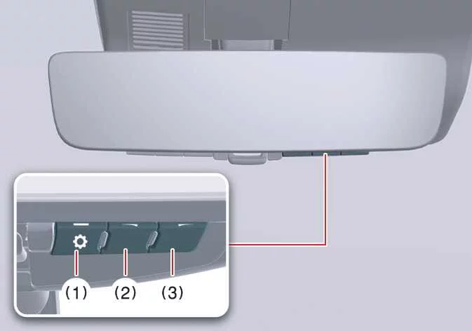 Accessing digital mirror display settings via control buttons on a Kia Sorento