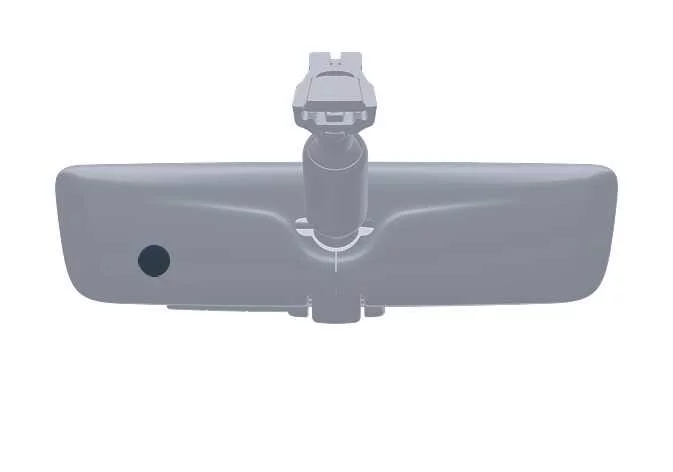 Proper care and maintenance angle showing light sensor areas on a Kia Sorento mirror