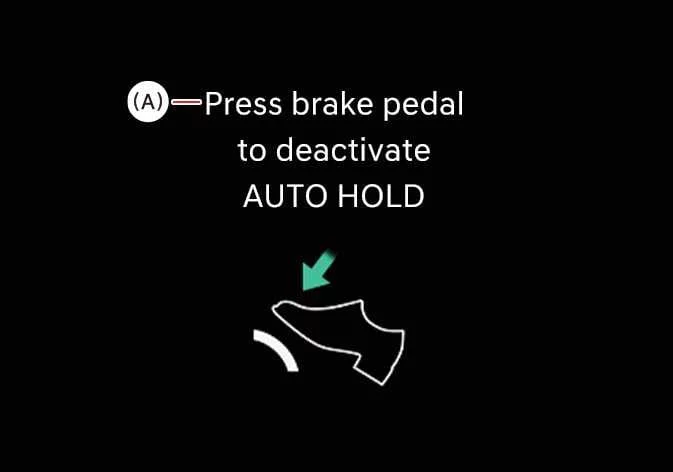 Kia Sorento multi-information display warning message about Auto Hold deactivation