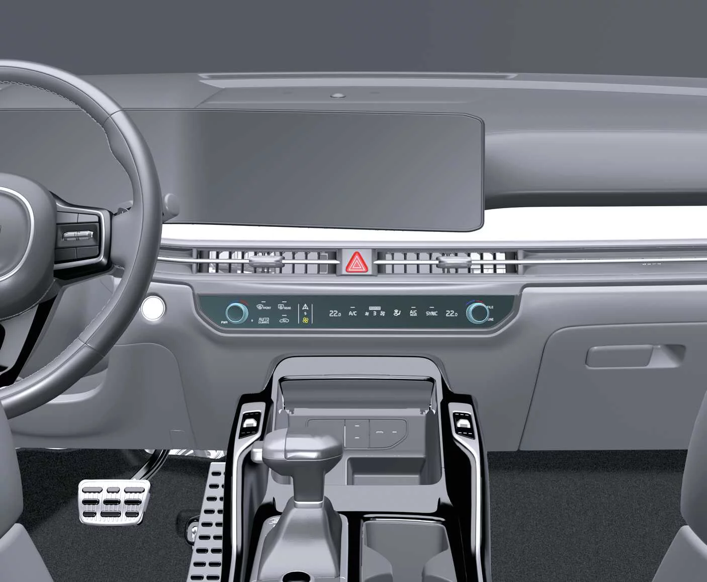 Front dashboard console layout showcasing the advanced automatic climate control system controls in the Kia Sorento