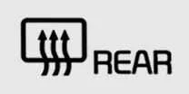 Rear window defroster activation icon on the Kia Sorento center console