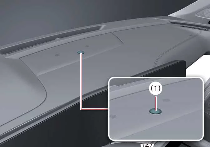 Location of the climate control solar and ambient temperature sensor on the Kia Sorento dashboard