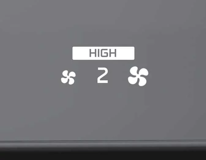 High blower level LCD screen readouts on the Kia Sorento instrument panel