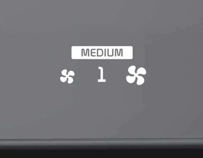 Medium blower level LCD screen readouts on the Kia Sorento instrument panel