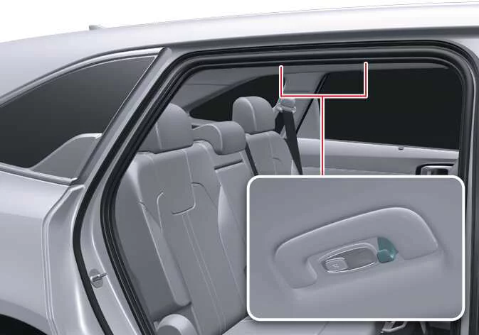 Rear passenger cabin grab handle and integrated coat hook location in the Kia Sorento
