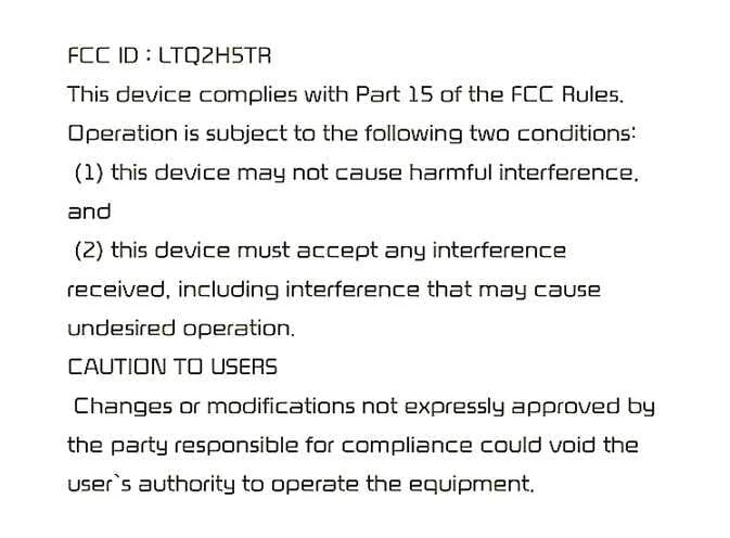 Supplementary FCC regulatory compliance text for Kia Sorento corner radar components