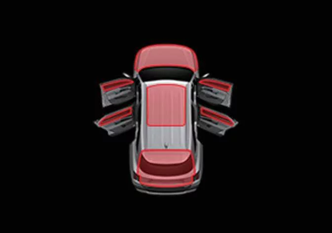 Kia Sorento instrument cluster warning indicator showing an open door, hood, liftgate, or sunroof