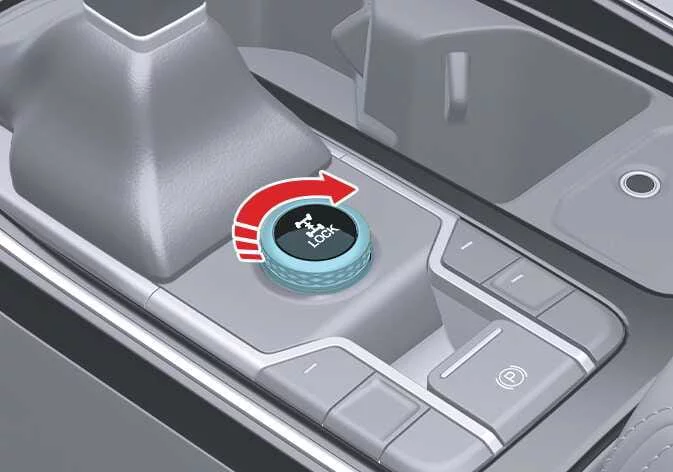 Kia Sorento center console drive mode selection knob control