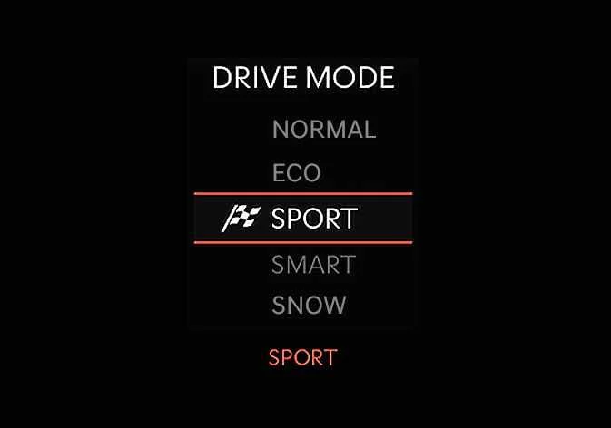 Kia Sorento SPORT mode display for All-Wheel Drive system