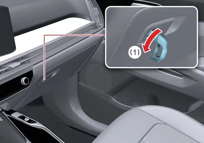 Front passenger glove box open view showing internal capacity in the Kia Sorento