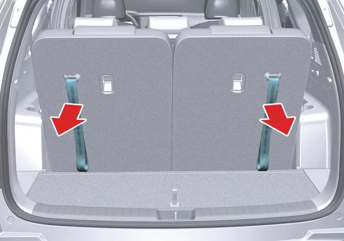 Kia Sorento 3rd row headrest automatic folding position feature