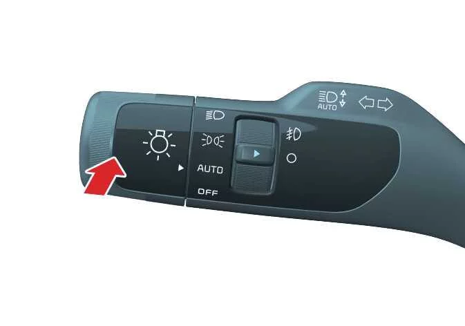 Kia Sorento high beam headlight lever push action