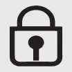Door lock button icon on the key fob