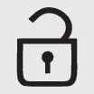 Door unlock button icon on the key fob
