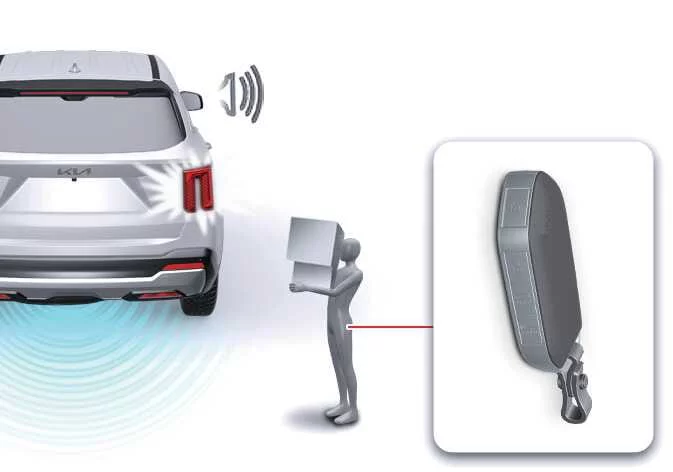 Kia Sorento motorized power liftgate opening automatically after hazard light and chime alert sequence