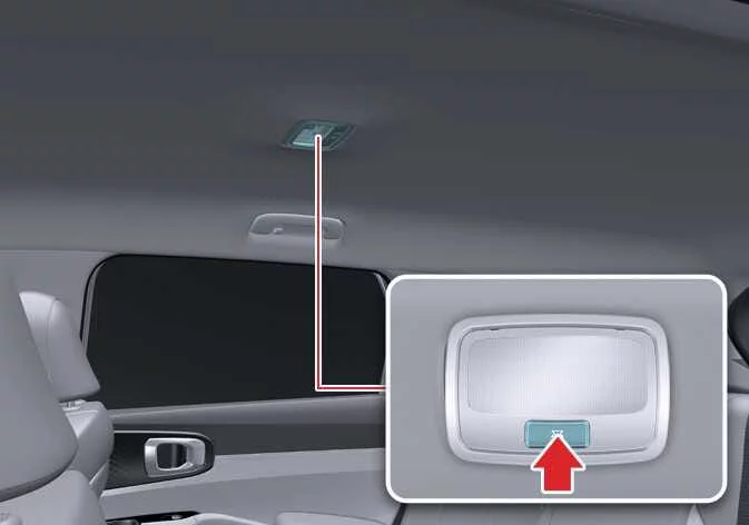 Kia Sorento central room lamp fixture installed in the headliner