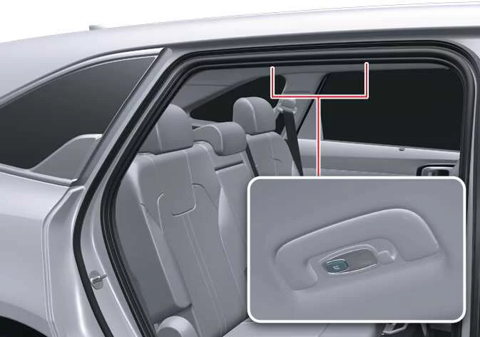 Kia Sorento personal reading lamp detail in the cabin roof panel