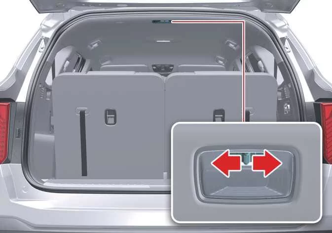 Kia Sorento rear cargo area illumination lamp location in the trunk
