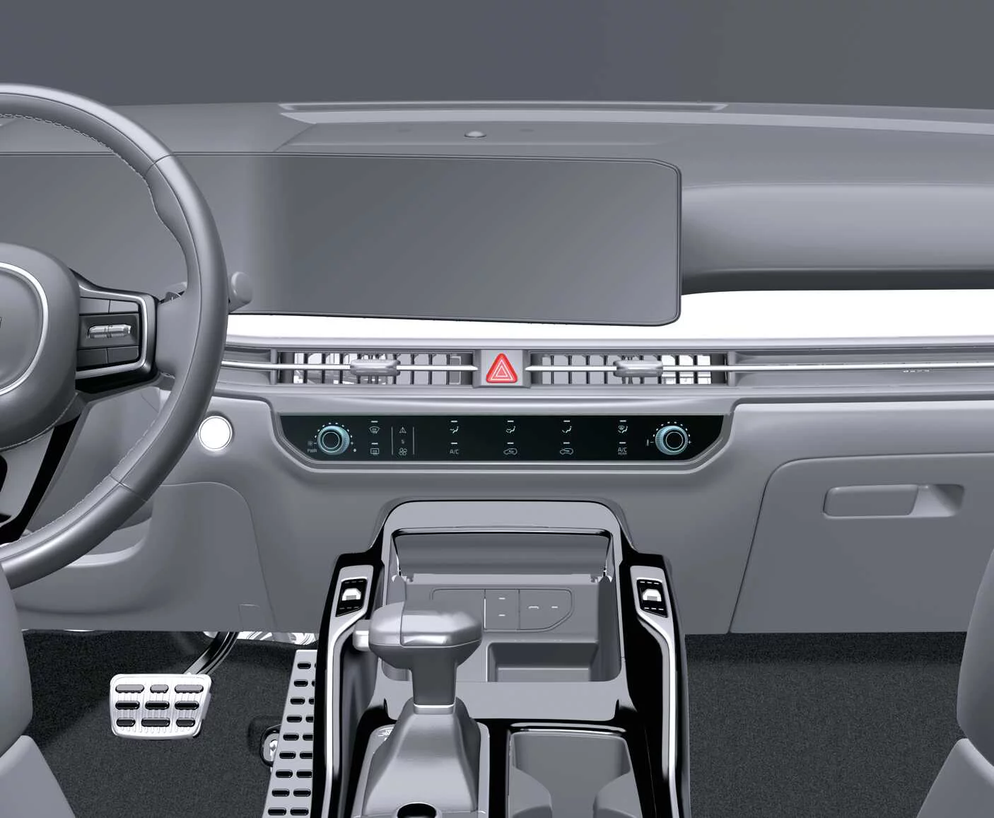 Detailed overview of the front manual climate control panel layout inside the Kia Sorento cabin