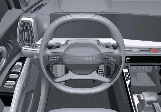 Steering wheel paddle shifters for manual gear control in the Kia Sorento cabin