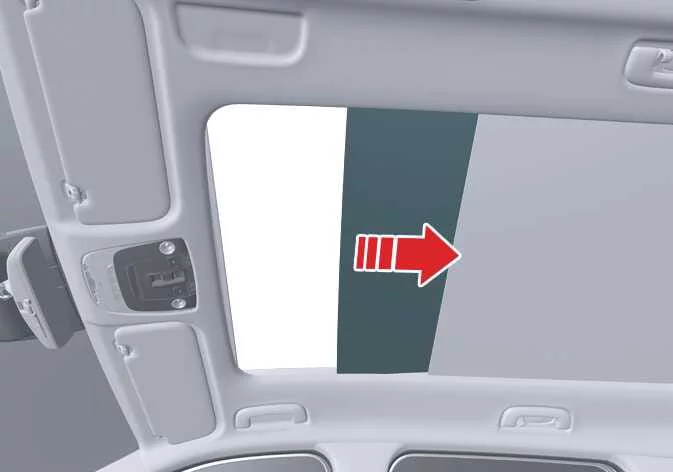 Kia Sorento interior roof panel with power sunshade sliding closed