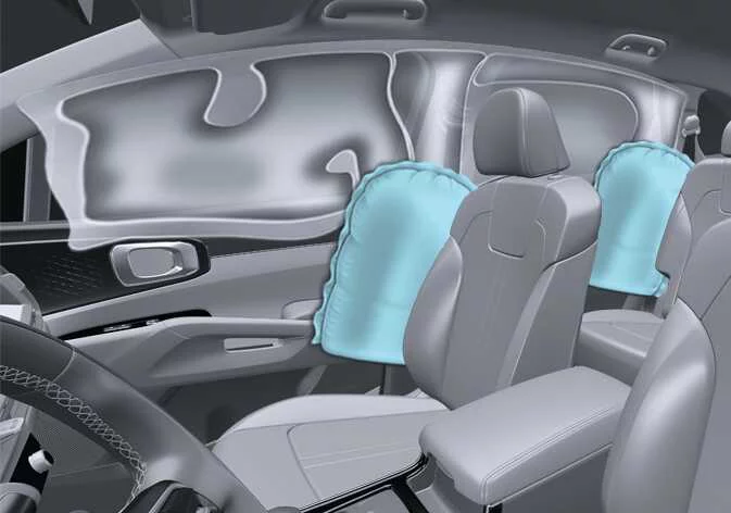 Front seat side airbag module installation area in the Kia Sorento