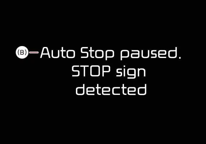 Graphic display of STOP sign detected by Kia Sorento sensors