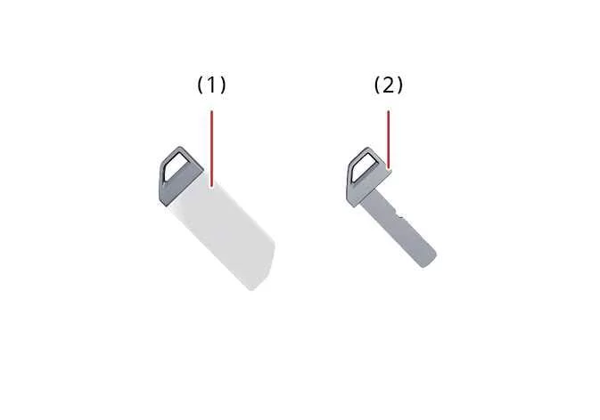Kia Sorento smart key fob diagram showing mechanical emergency key release button and blade removal procedure