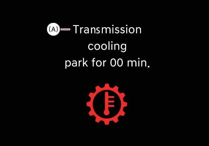 Instrument cluster countdown timer showing transmission cooling duration required for the Kia Sorento