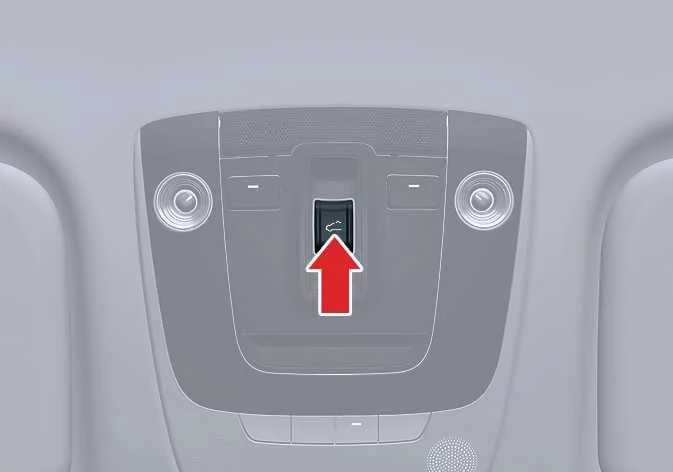 Kia Sorento panoramic glass sunroof tilted open at the rear for cabin ventilation
