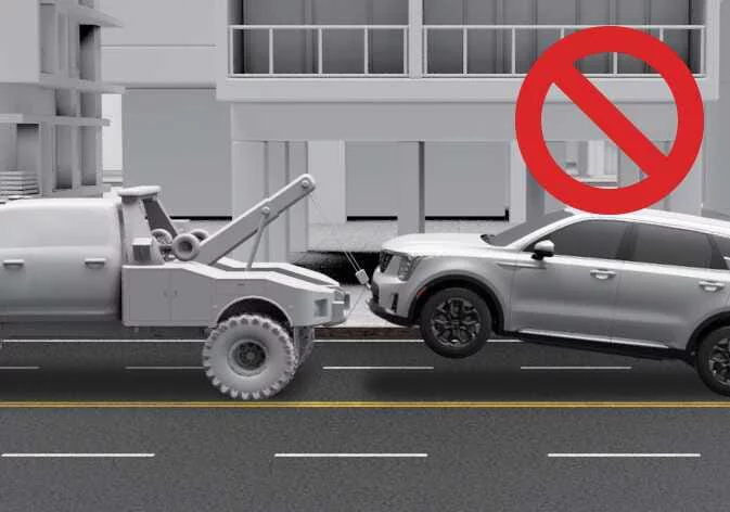 Using specialized towing dollies for the driven wheels of a Kia Sorento