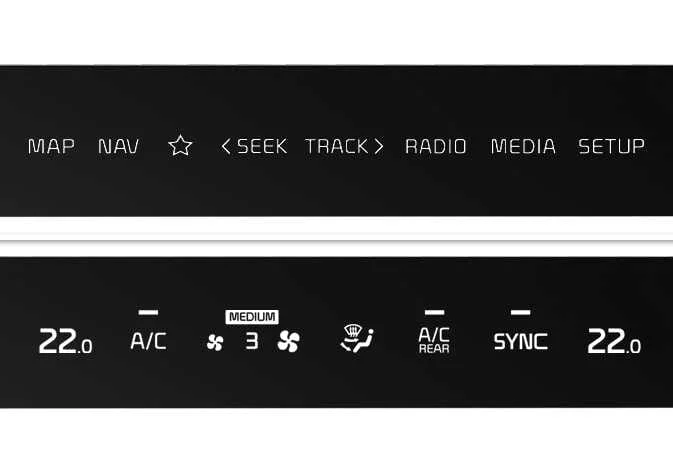 Kia Sorento center console interface highlighting dual-purpose climate and infotainment controls