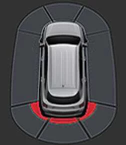Kia Sorento infotainment screen showing close proximity parking zone graphic