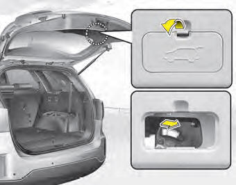 Your vehicle is equipped with an emergency tailgate safety release lever located