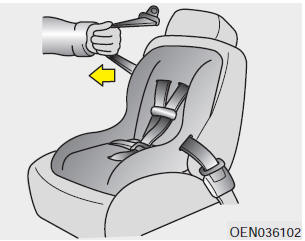 3. Pull the shoulder portion of the seat belt all the way out. When the shoulder