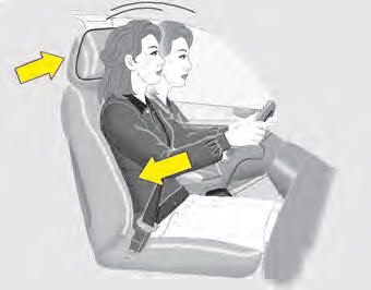 The active headrest is designed to move forward and upward during a rear impact.